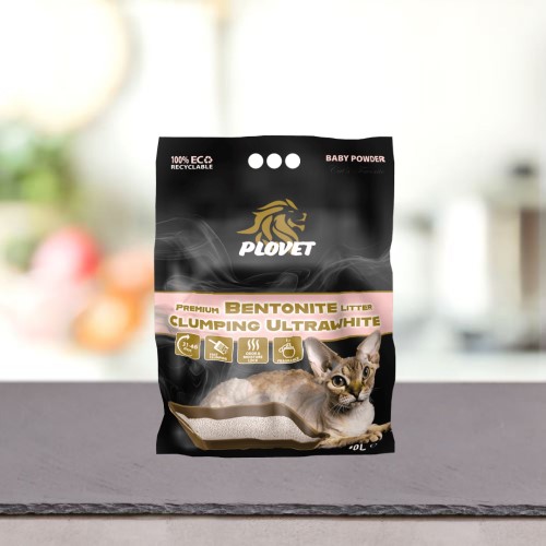 Plovet Premium Podstielka Bentonite Ultra White Baby Powder 10 L Plovet Premium Podstielka Bentonite Ultra White Baby Powder 10 L