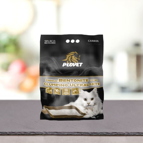 Plovet Premium Podstielka Bentonite Ultra White Carbon 10 L Plovet Premium Podstielka Bentonite Ultra White Carbon 10 L